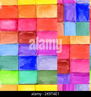 Abstract seamless pattern with watercolor cells in rainbow colors. Stock Vector