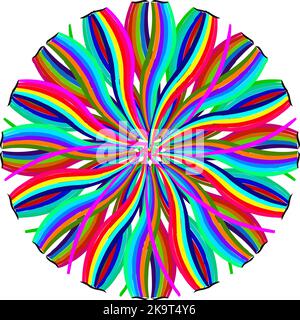 Abstract rainbow floral shape pattern. Decorative ornament design. Stock Vector