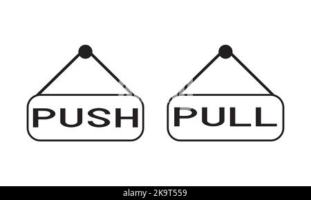 Push door icon & Pull door icon Stock Vector