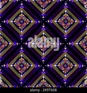 Seamless colorful pattern with rhombuses. Stylized decorative shapes. Stock Vector