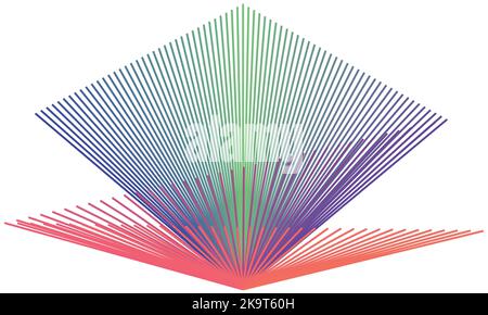Vector Seamless Parallel Diagonal Red Green Overlapping Color Lines Pattern Background Stock Vector
