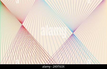 Vector Seamless Parallel Diagonal Red Green Overlapping Color Lines Pattern Background Stock Vector