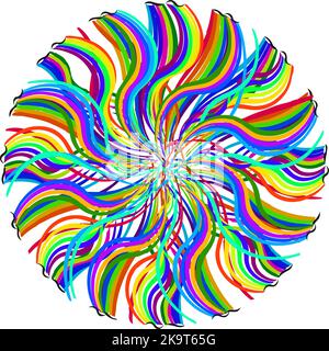 Abstract rainbow floral shape pattern. Decorative ornament design. Stock Vector