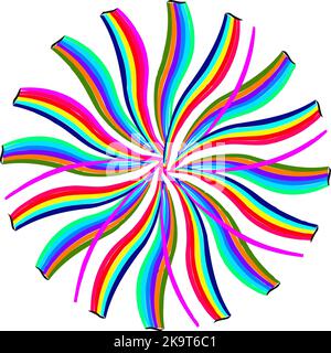 Abstract rainbow floral shape pattern. Decorative ornament design. Stock Vector