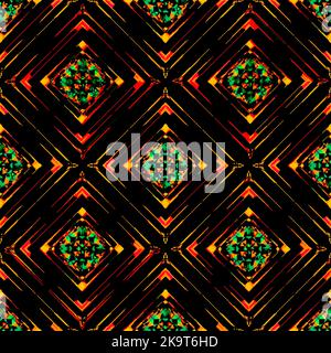 Seamless colorful pattern with rhombuses. Stylized decorative shapes. Stock Vector