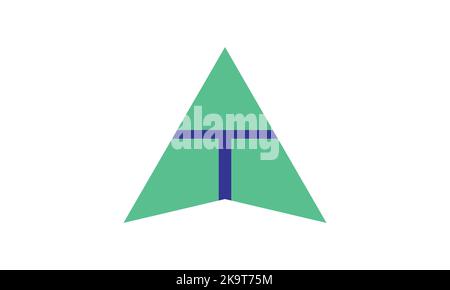 AT, TA Letter Logo Design with line. Lettering Logo Vector Stock Vector