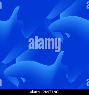 Abstract wavy blue seamless background. Eps 10 with clipping mask. Colorful glow gradient surface for design. Stock Vector