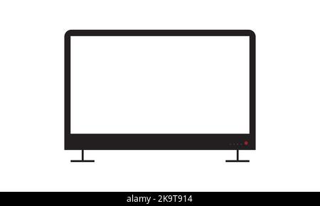 4K TV flat screen lcd or oled, plasma, realistic illustration, White blank monitor mockup. wide flatscreen monitor mockup Stock Vector