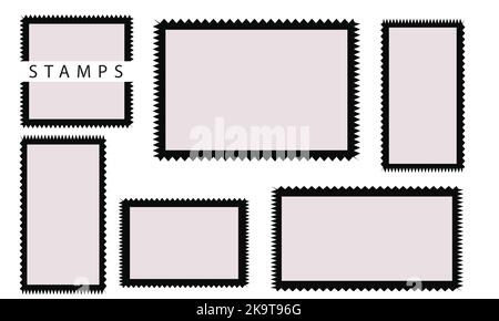 Vector Stamp without text. Set of Stamps. Red Stamps. Grunge Rubber Texture Stamp. Distressed Stamp Texture. Post Stamp Collection. Circle Stamps Stock Vector
