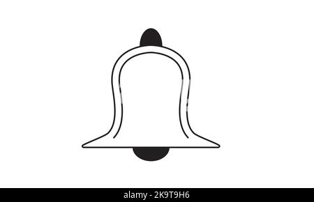 Bell Icon in trendy flat style isolated on grey background. Notification symbol for your web site design, logo, app, UI. Stock Vector