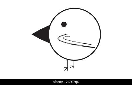 One single line drawing of wild seagull for company business logo identity. Cute bird mascot concept for conservation national park symbol. Stock Vector