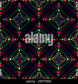 Seamless colorful pattern with rhombuses. Stylized decorative shapes. Stock Vector