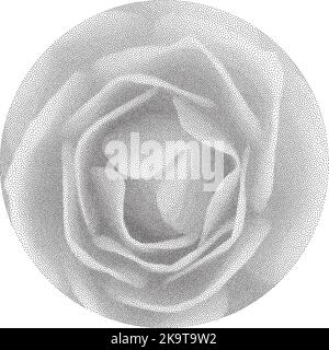 Abstract dotted vector design element in circle. Isolated banner. Stock Vector