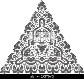 Abstract dotted design element. Ornamental decorative triangle. Stock Vector