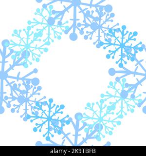 Seamless background. Abstract pattern with blue snowflakes. Vector illustration. Stock Vector