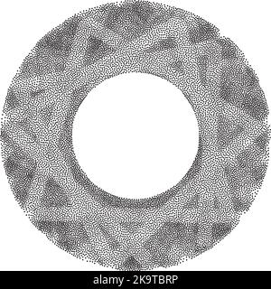Dotted decorative doodle frame,hand drawn template with empty space for text. Stock Vector