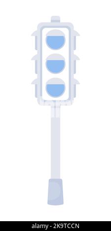 Traffic lights semi flat color vector object Stock Vector