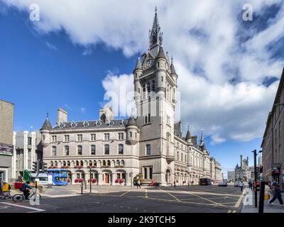 13 September 2022: Aberdeen, Scotland, UK - The Town House, Aberdeen, from Union Street Stock Photo