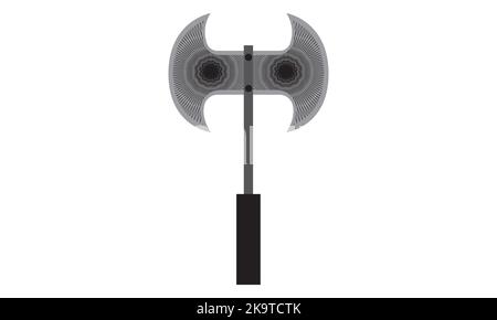 A vector illustration of a normal and red fire axe. Axe Icon illustration. Traditional axes used for logging and fire rescue. Stock Vector