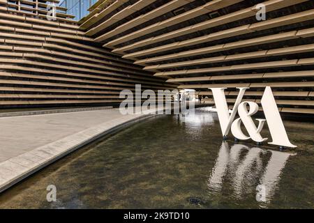 17 September 2022: Dundee, Dundee City, Scotland, UK - Part of the V&A Dundee building, a design museum associated with the Victoria and Albert Museum Stock Photo