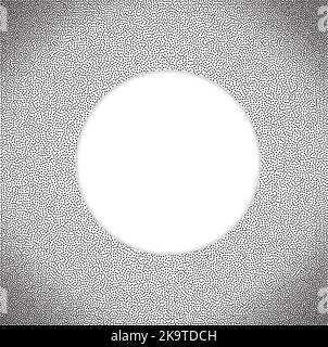 Abstract design element. Empty round frame on dotted background. Stock Vector