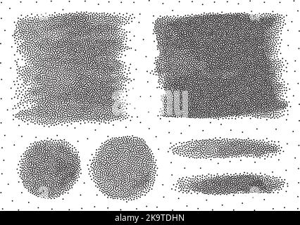 Abstract dotted design elements. Grunge blots and stains. Stock Vector