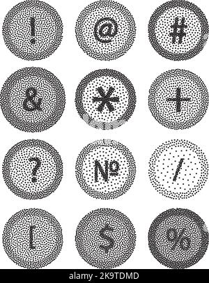 Abstract dotted design element. Numbers in circles. Stock Vector