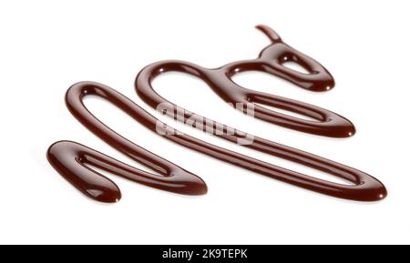 melted chocolate sauce isolated on white background Stock Photo
