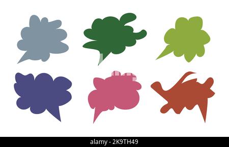 Vector speech clouds chat bubble icon. Collection pastel color doodle for talk, dialogue, decoration on white background. Stock Vector
