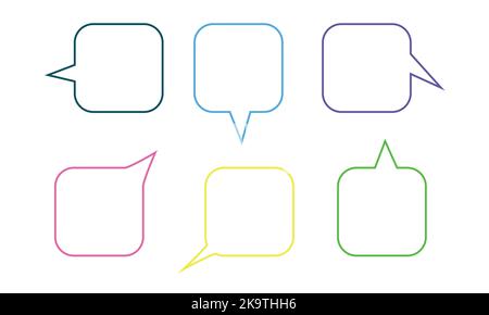 Vector speech clouds chat bubble icon. Collection pastel color doodle for talk, dialogue, decoration on white background. Stock Vector