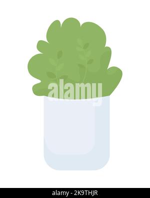 Small potted bush semi flat color vector object Stock Vector