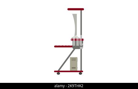 Modern office desk with flat design. Computer desk, workplace, flat design. Vector illustration. Stock Vector