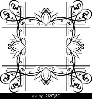 Abstract floral elegant frame. Template for design. Stock Vector