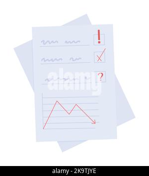Business failure reports semi flat color vector object Stock Vector