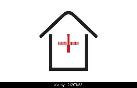 Hospital building icon vector logo Stock Vector