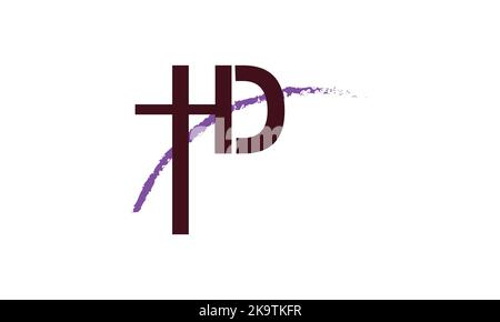 Initial Letter HD Logo. HD Stock Letter Logo design. Stock Vector