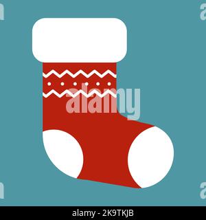 Simple flat vector illustration of a Christmas boot. Stock Vector