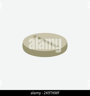 Pill Icon. Cartoon of Sickle - Vector Stock Vector