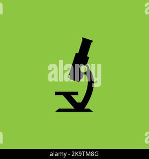 Microscope icon isolated on green background.  Stock Vector