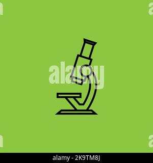 Microscope icon isolated on green background.  Stock Vector