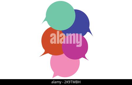 Vector speech clouds chat bubble icon. Collection pastel color doodle for talk, dialogue, decoration on white background. Stock Vector