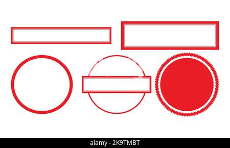 Vector Stamp without text. Set of Stamps. Red Stamps. Grunge Rubber Texture Stamp. Distressed Stamp Texture. Post Stamp Collection. Circle Stamps Stock Vector