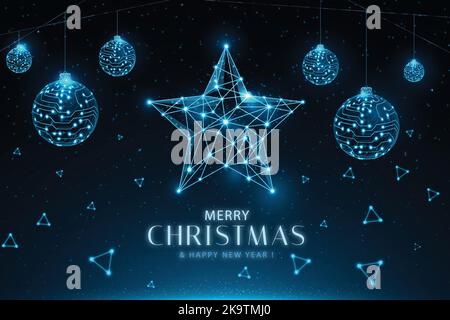 gradient christmas technology background vector design illustration Stock Vector