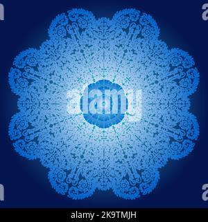 Abstract decorative ornate mandala on dark background. Stock Vector