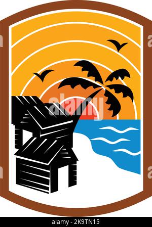 Vacation rent house Icon Illustration Brand Identity Stock Vector
