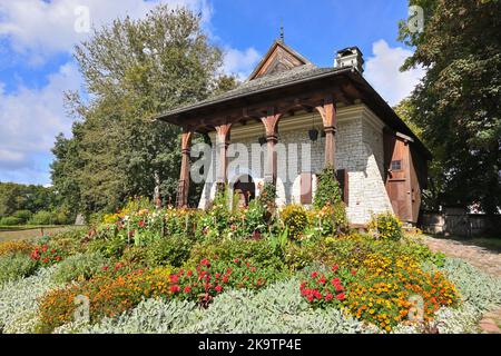 Lublin, Poland - September 13, 2022: Old house in the Lublin Open Air Village Museum Stock Photo