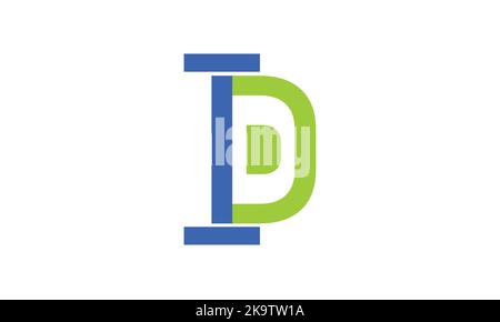 Abstract letter ID logo. This logo icon incorporate with abstract shape in the creative way. Stock Vector