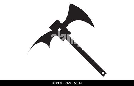 A vector illustration of a normal and red fire axe. Axe Icon illustration. Traditional axes used for logging and fire rescue. Stock Vector
