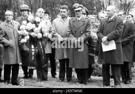 A meeting of the traditional associations of the Waffen SS to honour their dead of the 6th SS Division North on 14 November 1971 in Hunrueck was Stock Photo