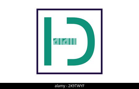 Initial Letter HD Logo. HD Stock Letter Logo design. Stock Vector
